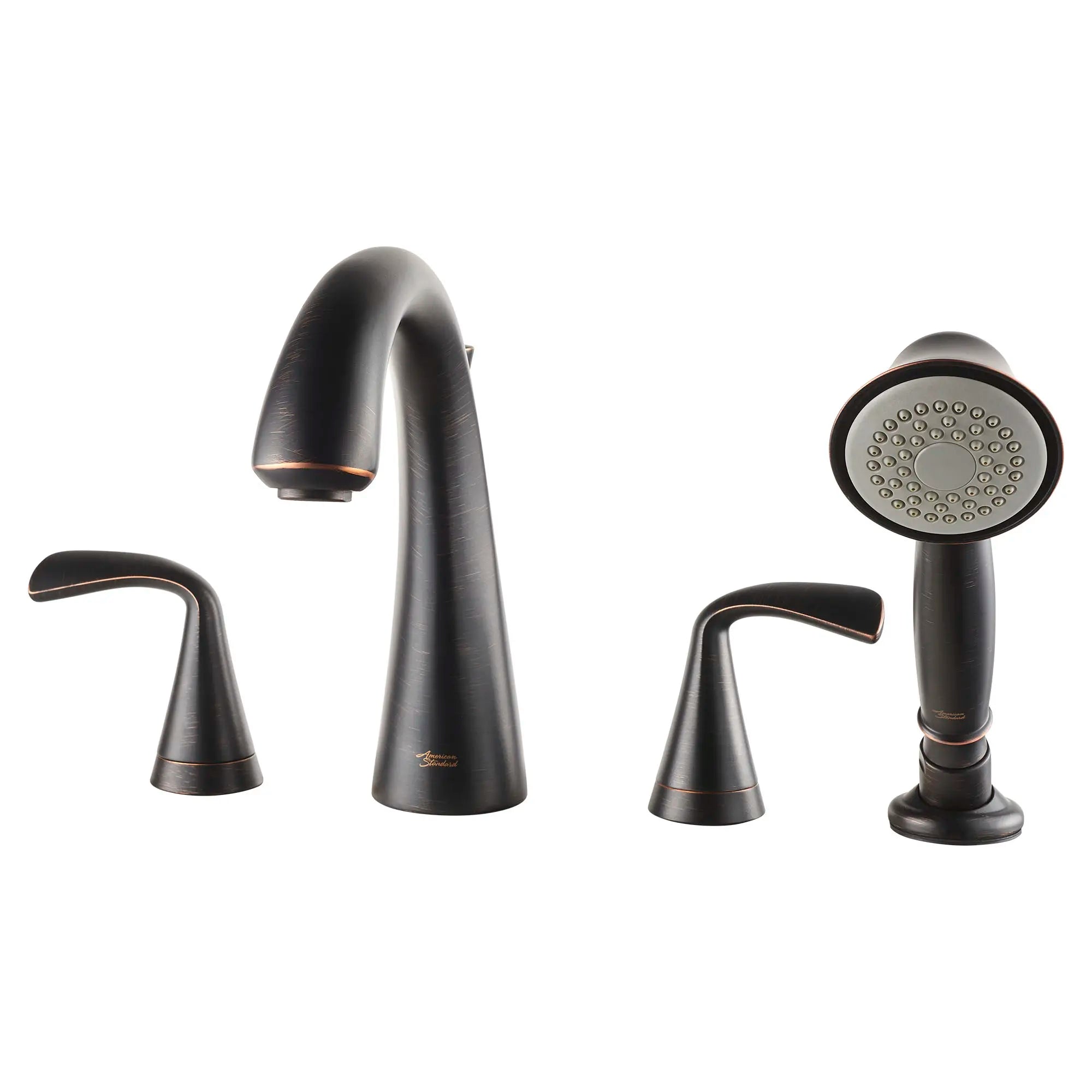 Fluent Bathtub Faucet with Personal Shower for Flash Rough-in Valve with Lever Handles — image 1
